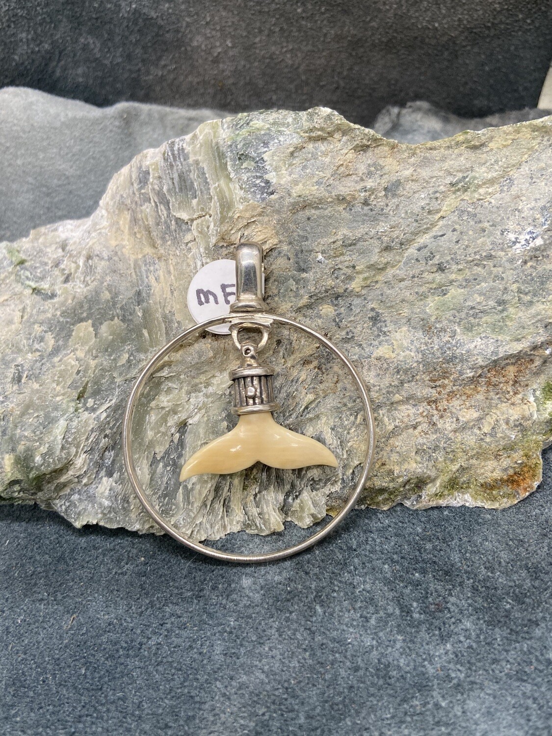 Mammoth Tusk Whale Tail Pendant