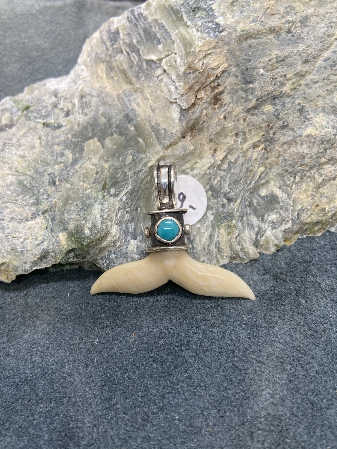 Mammoth Tusk &amp; Turquoise Pendant