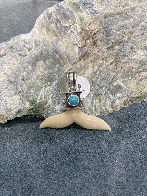 Mammoth Tusk &amp; Turquoise Pendant