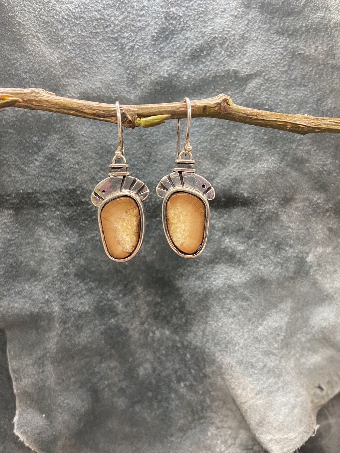 Fossilized Walrus Tusk Earrings