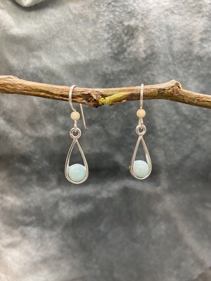 6mm Larimar Bead Cup Earring