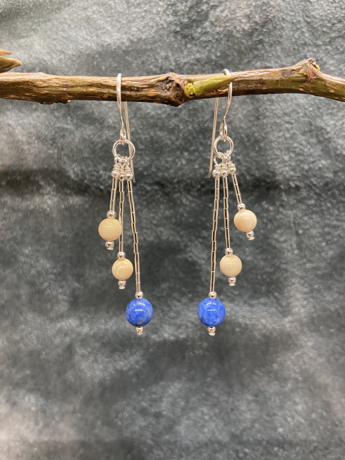 6mm Denim Lapis Bead Triple Strand