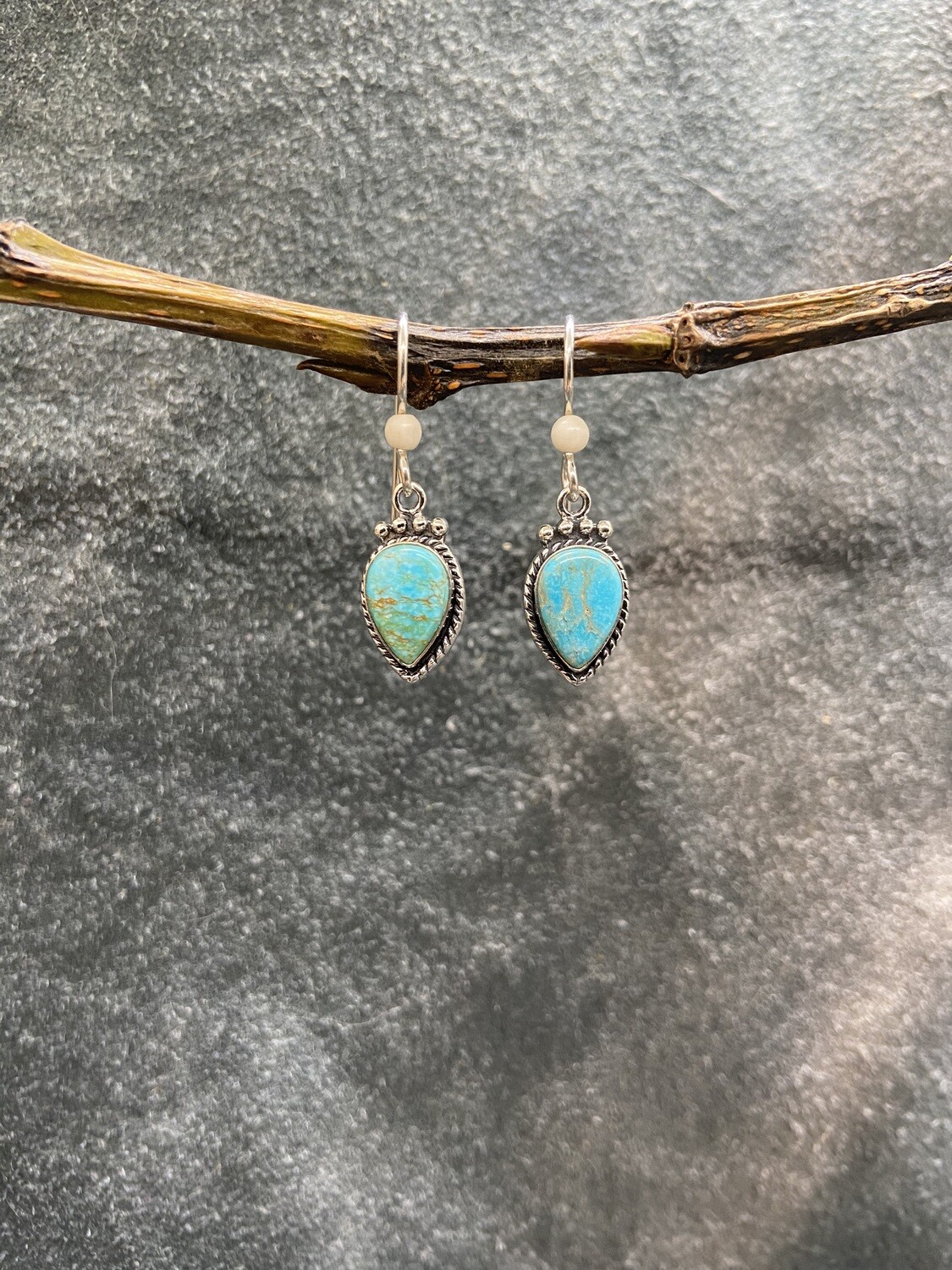 Teardrop Cabochon Turquoise Earrings
