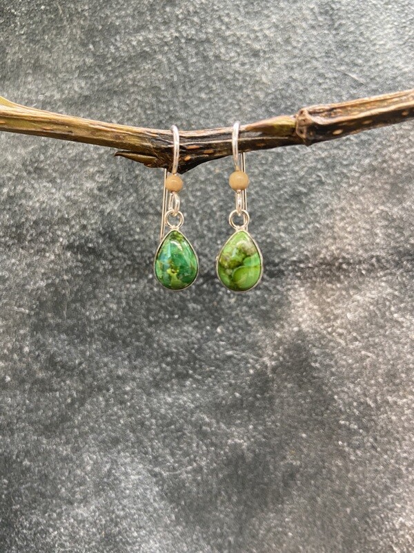 Sonoran Gold Turquoise Teardrop Earrings