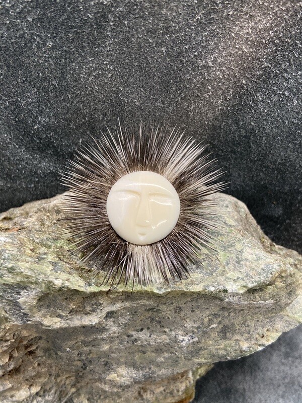 Ivory & Seal Fur Pin