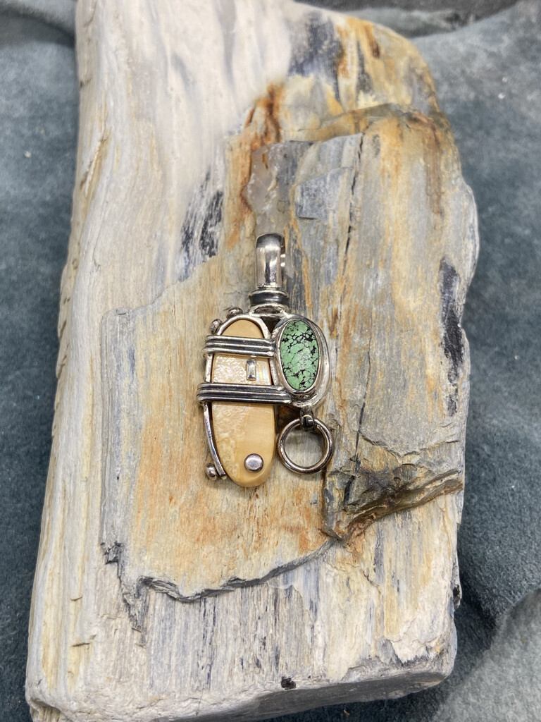 Fossilized Walrus Ivory & Turquoise