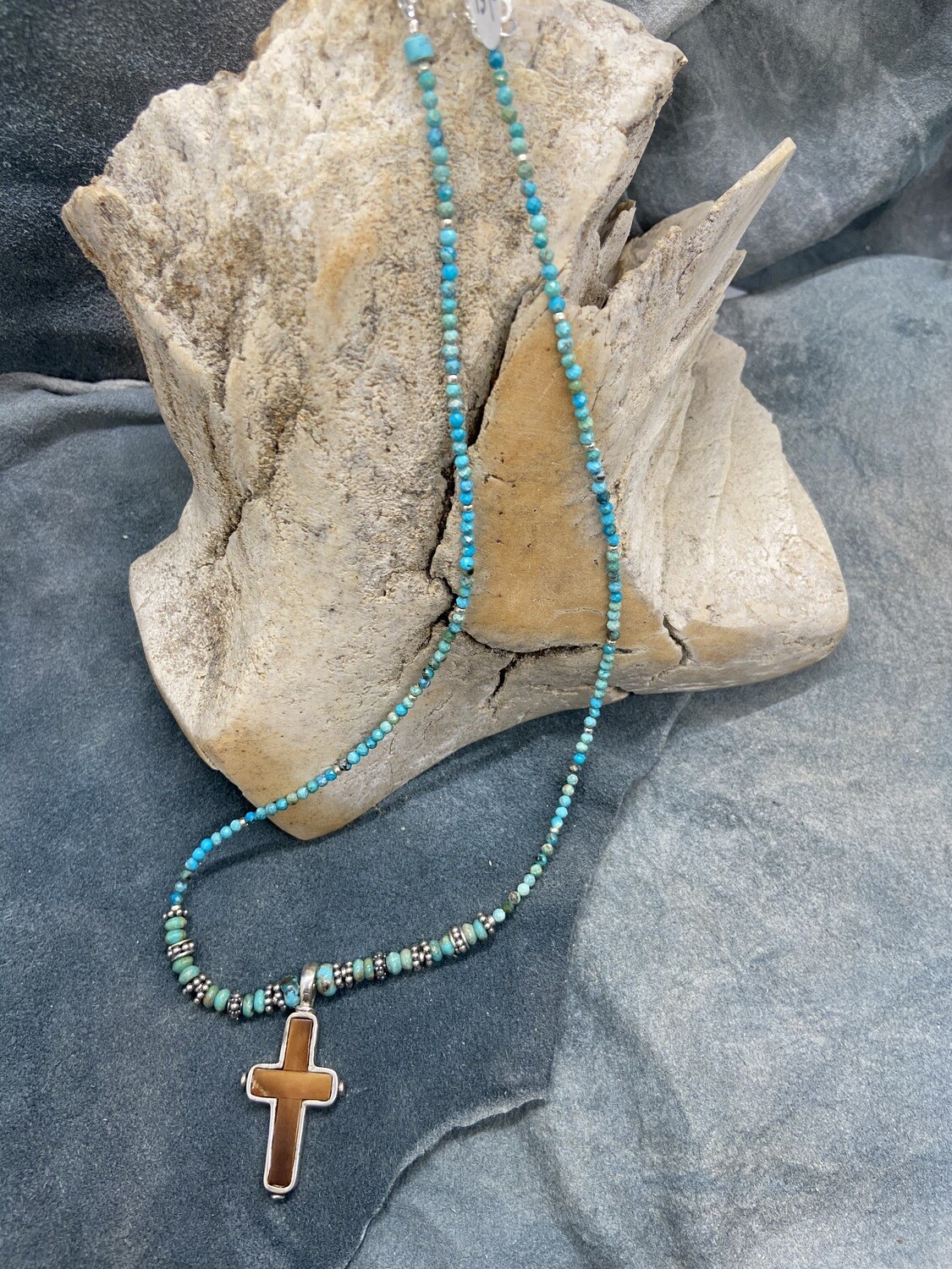 Fossil Walrus Ivory Cross Necklace