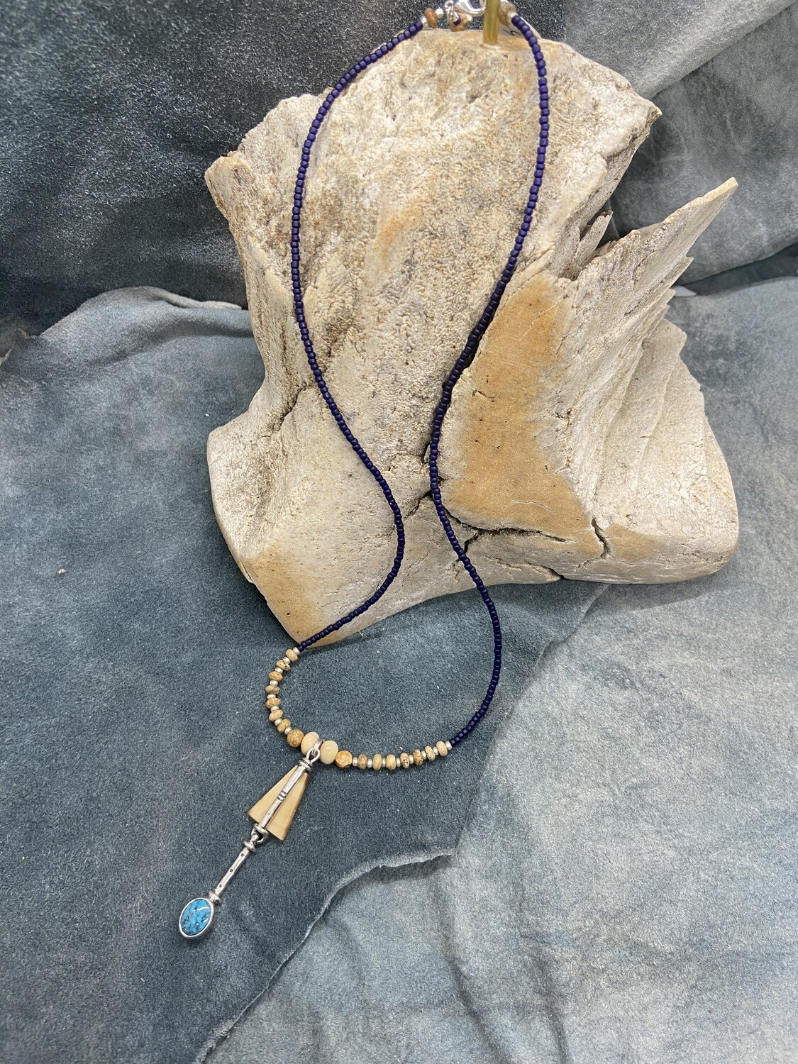 Fossil Walrus Ivory &amp; Turquoise Necklace