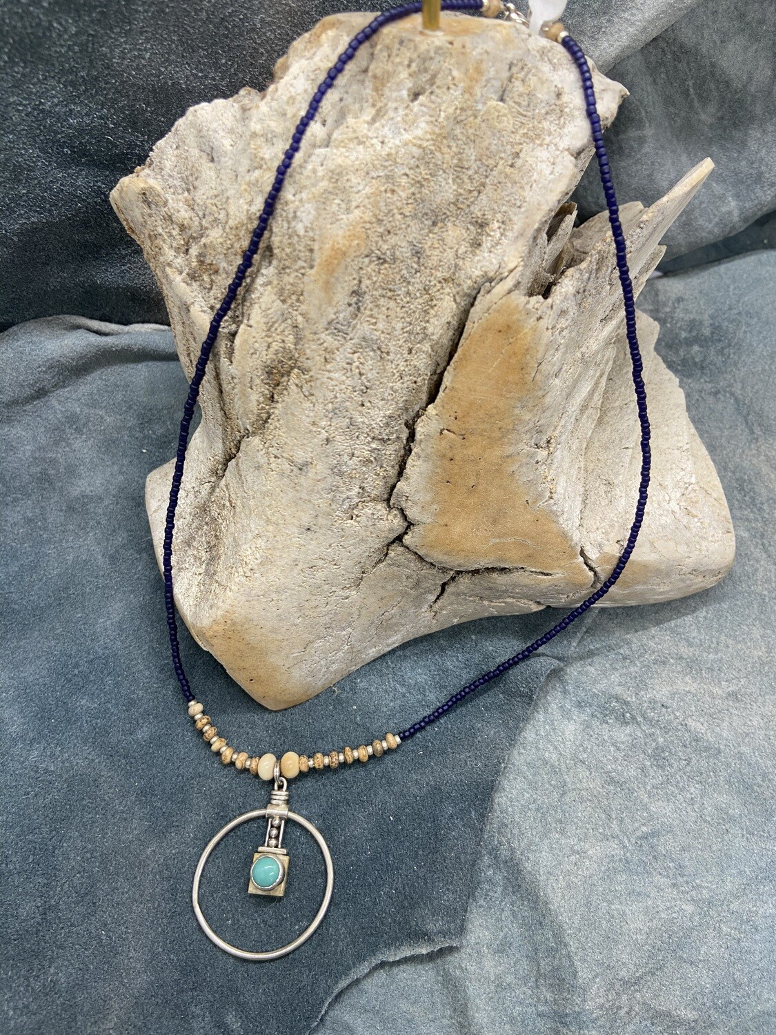 Fossil Walrus Ivory &amp; Turquoise Necklace