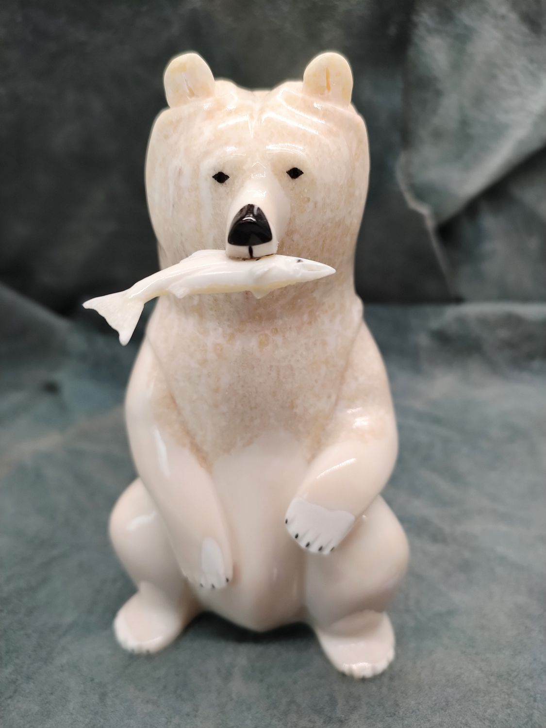 Sitting Bear with Fish