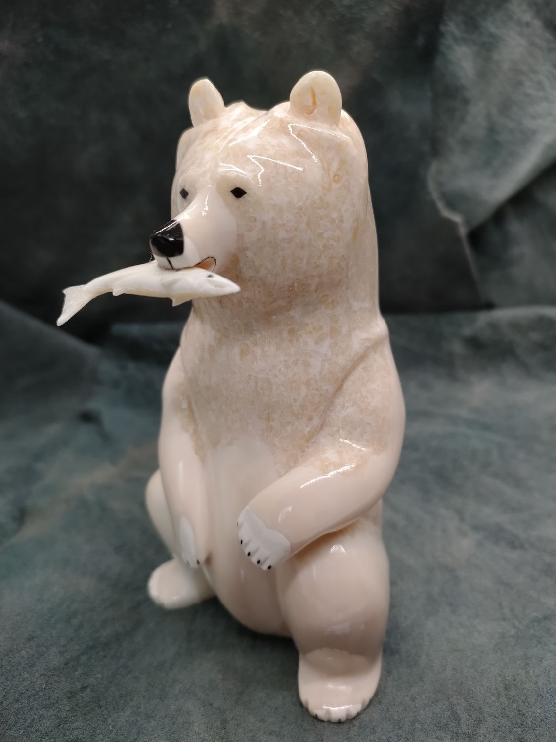 Sitting Bear with Fish