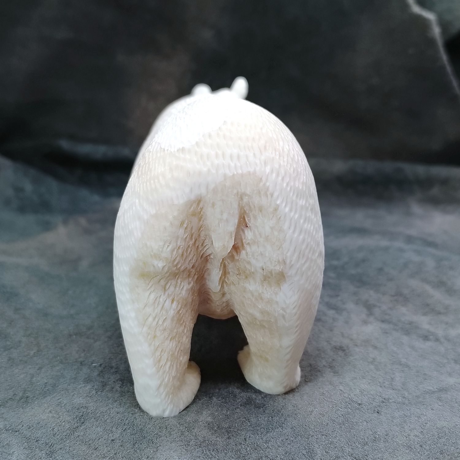 Textured Polar Bear Carrying Fish