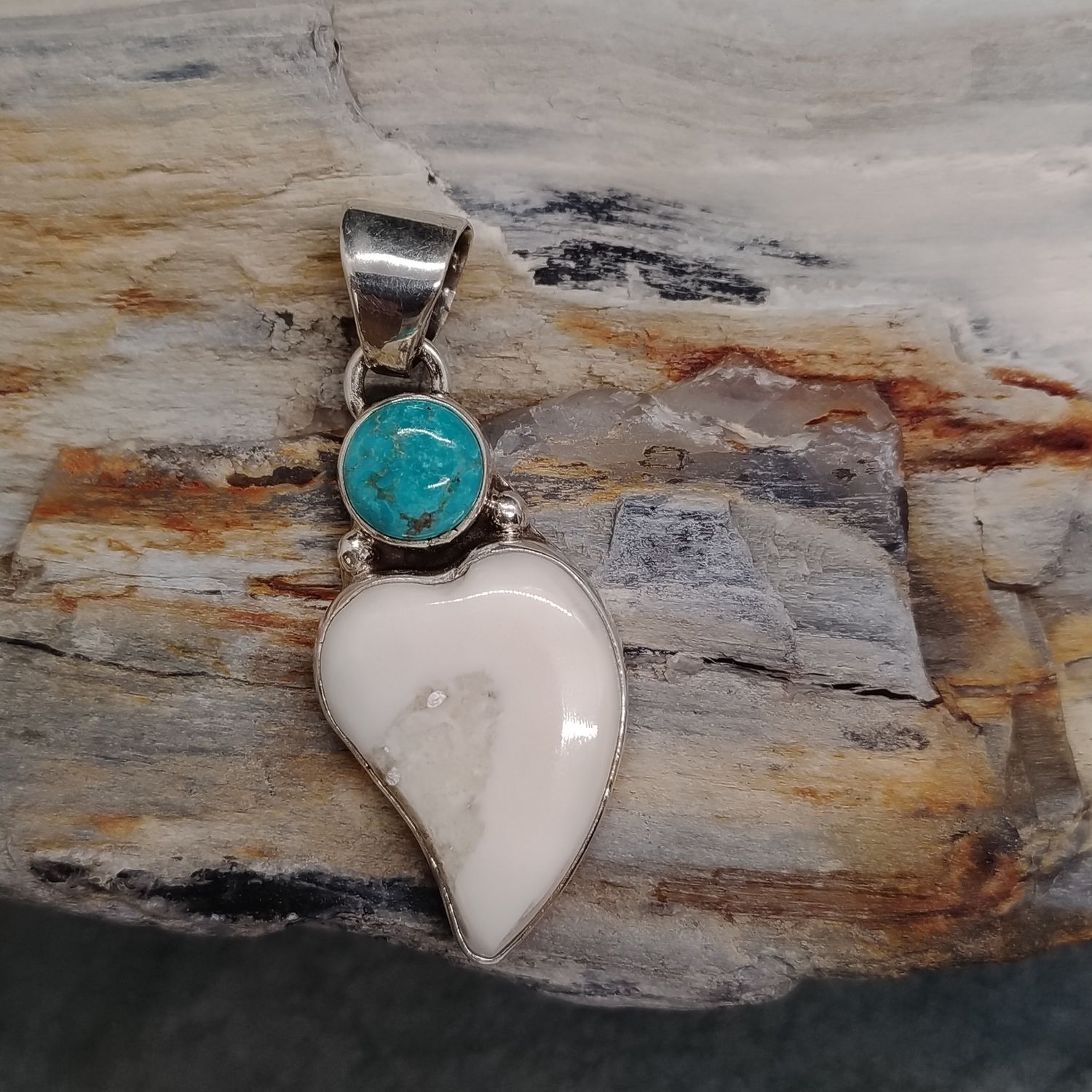 Fossilized Walrus Ivory and Turquoise