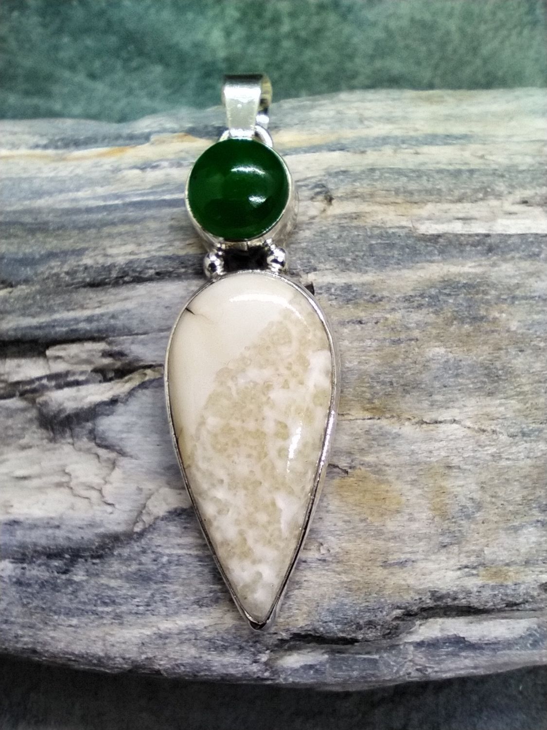 Fossilized Walrus Ivory and Jade