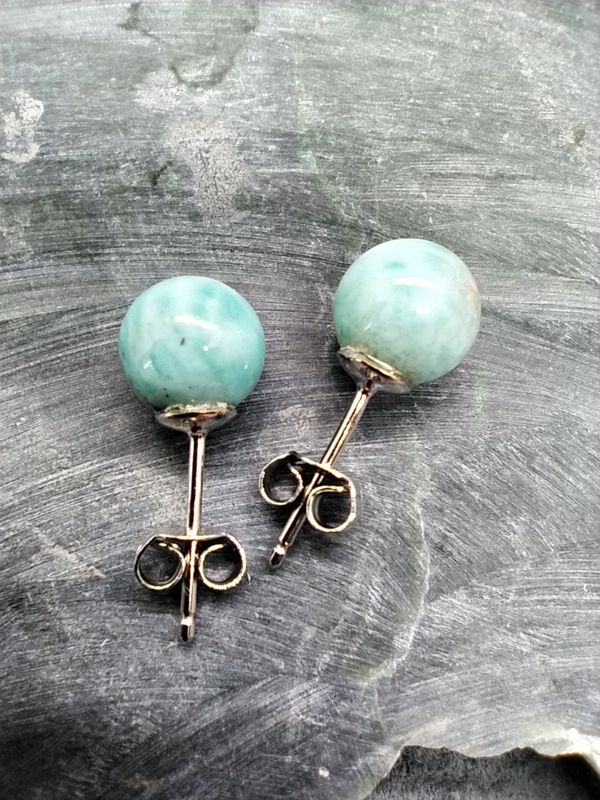 Larimar Stud Earrings