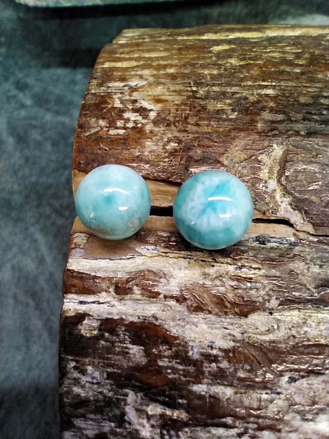 Larimar Stud Earrings