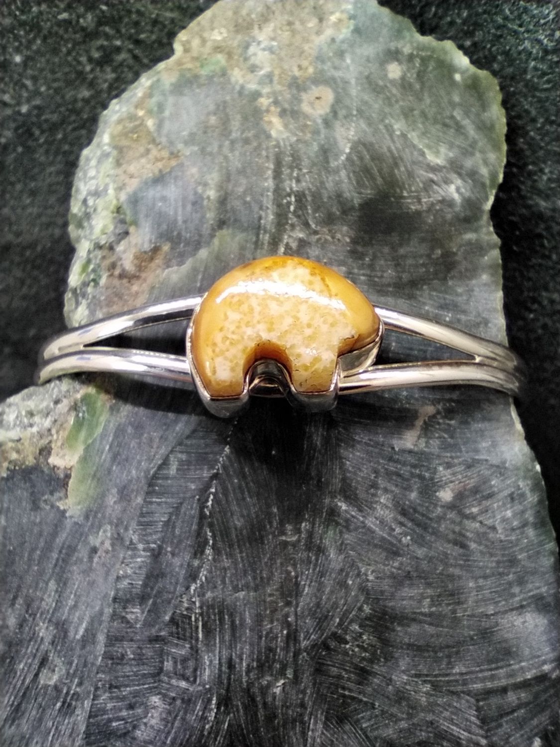 Fossilized Walrus Ivory Cuff Bracelet