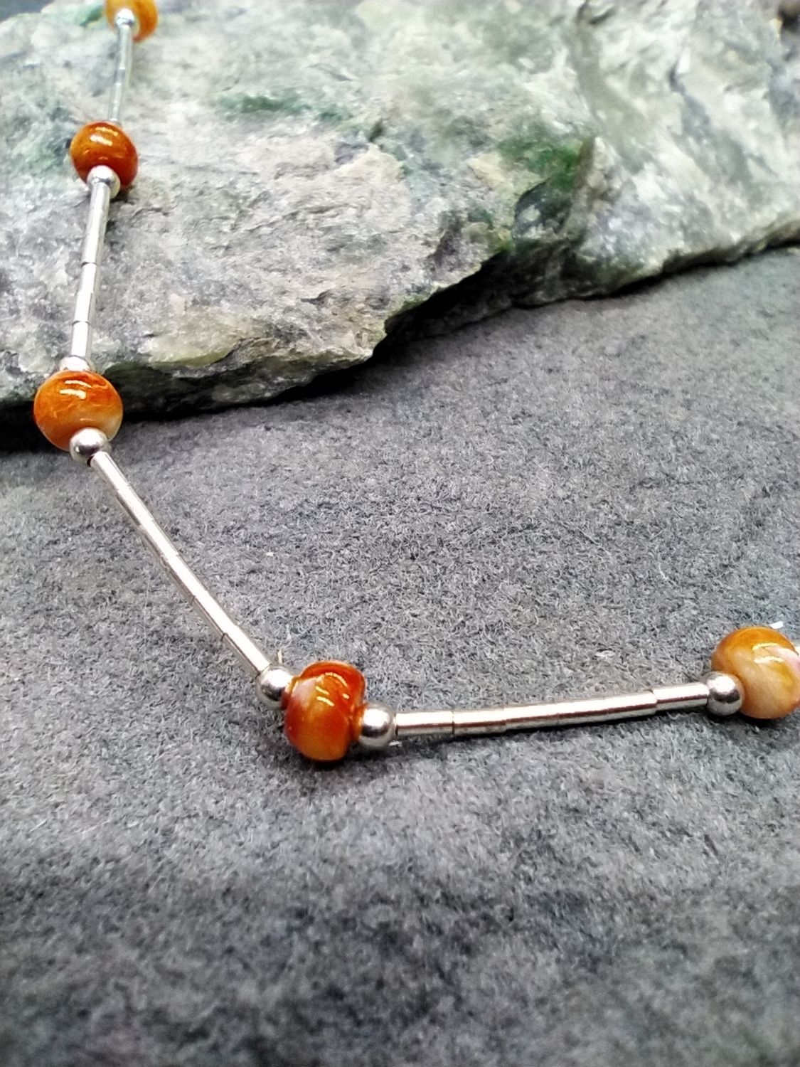 Spiny Oyster Beaded Necklace