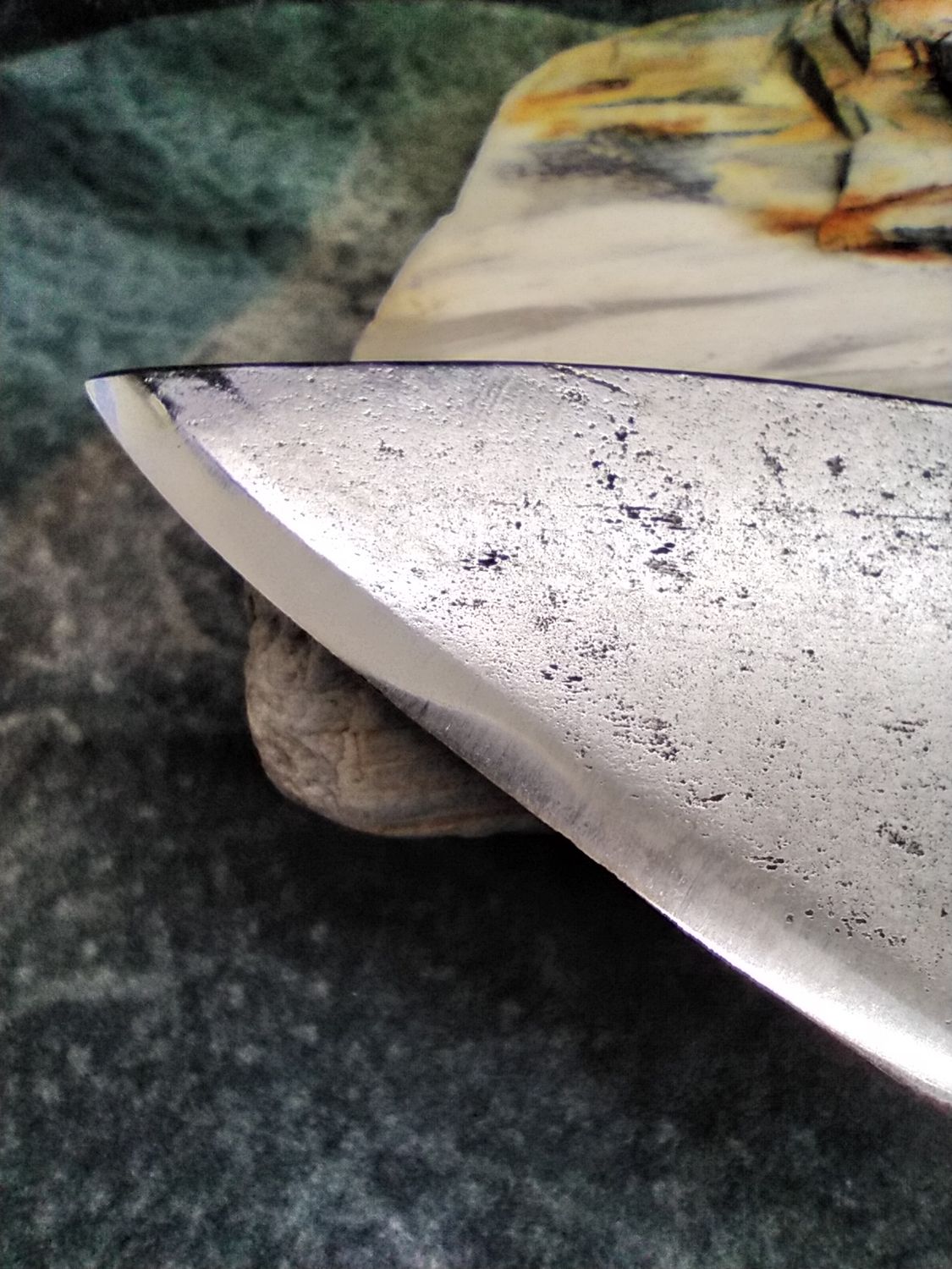 High Carbon Steel and Shed Caribou Antler French Knife