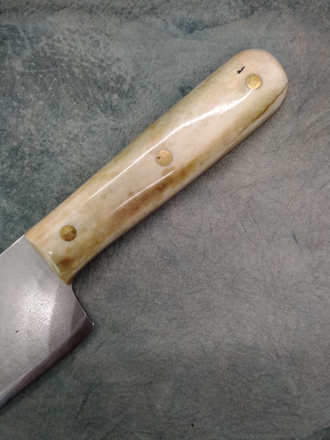 High Carbon Steel and Shed Caribou Antler Chef Knife