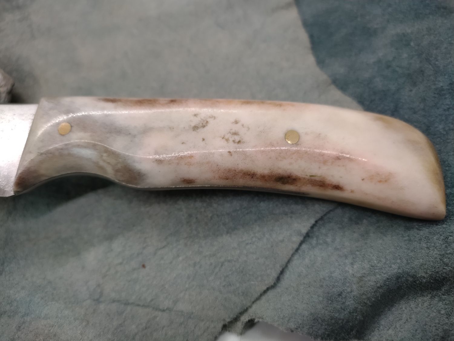 High Carbon Steel and Shed Caribou Antler Eskimo Knife