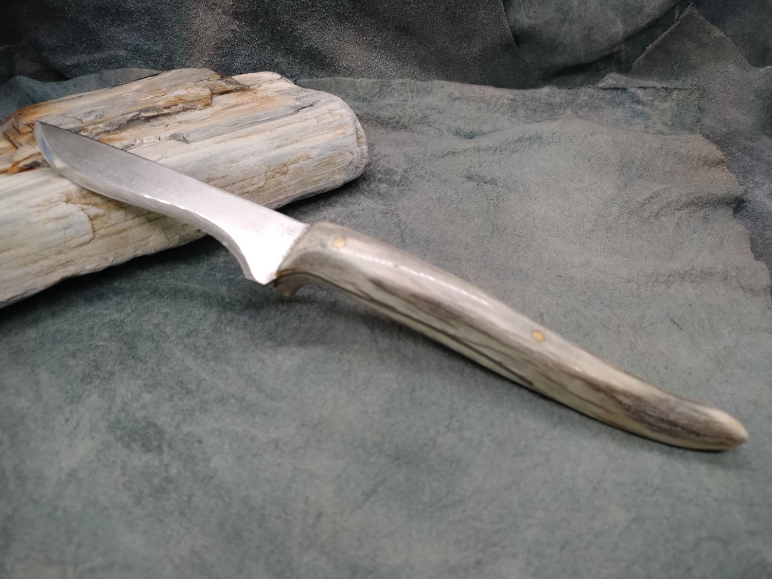High Carbon Steel and Shed Caribou Antler Trout Knife