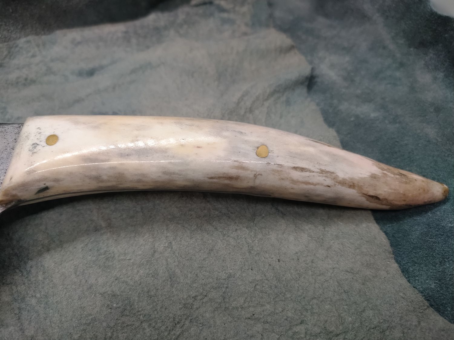 High Carbon Steel and Shed Caribou Antler Cleaver Knife