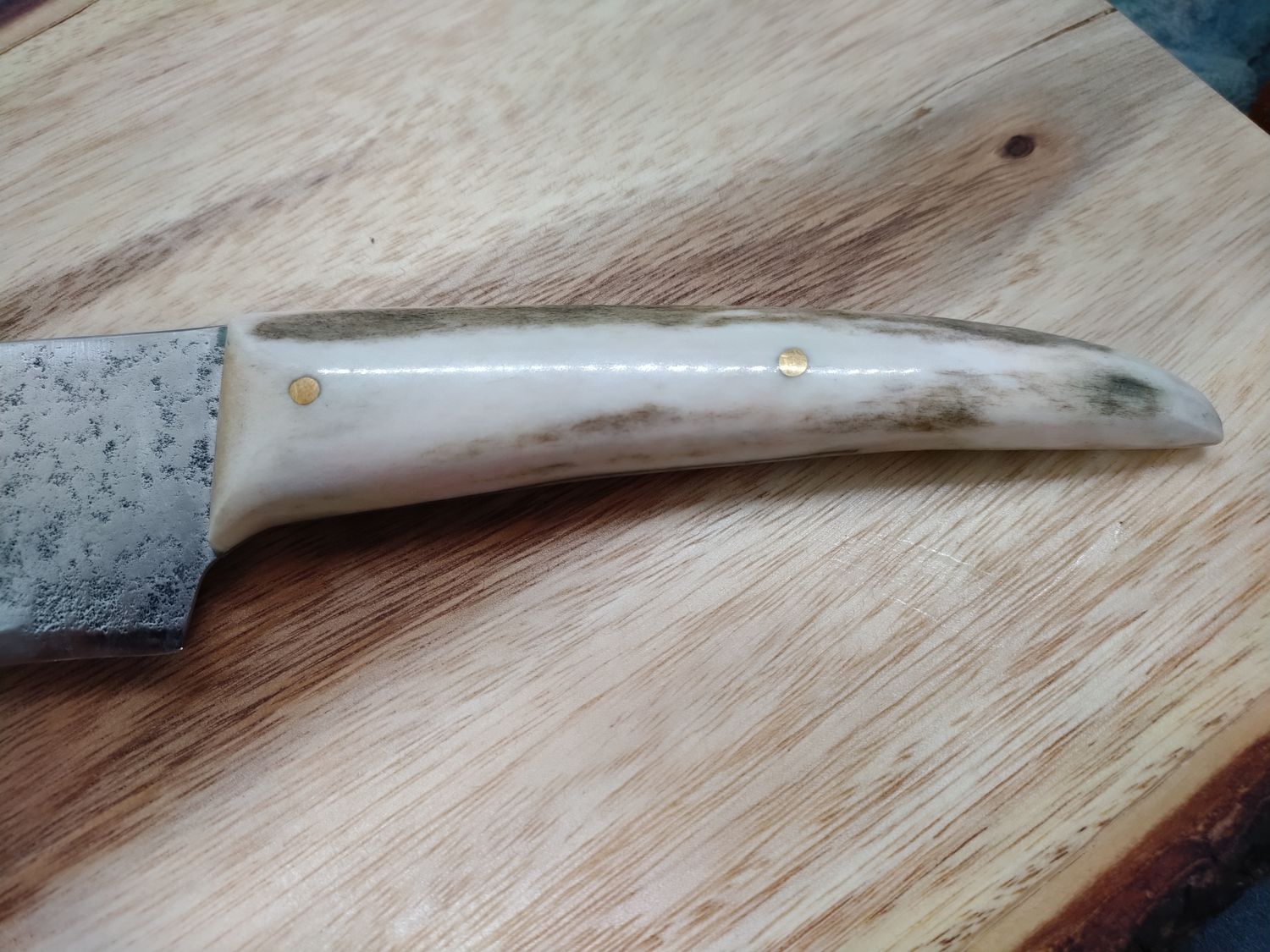 High Carbon Steel and Shed Caribou Antler Cleaver Knife