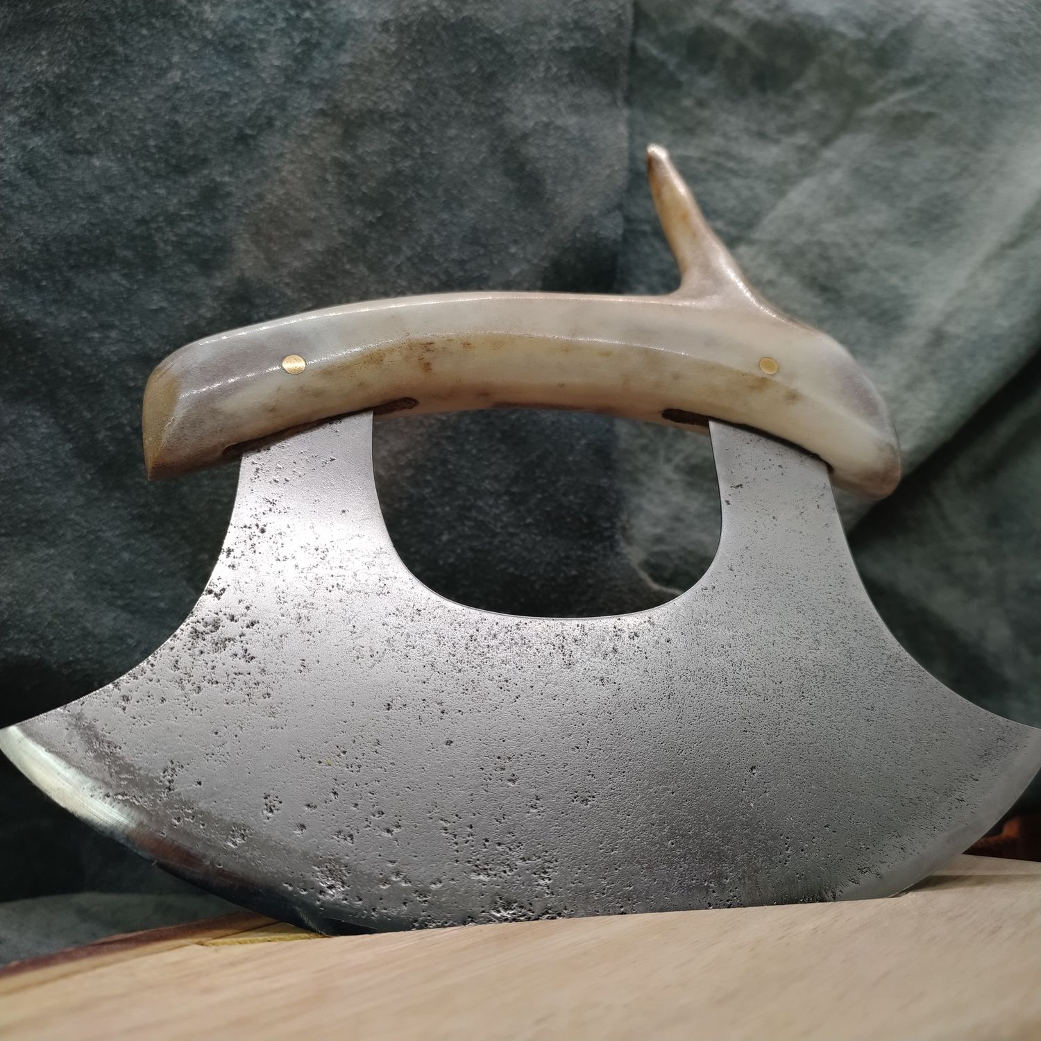 High Carbon Steel and Shed Caribou Antler Nunivak Ulu