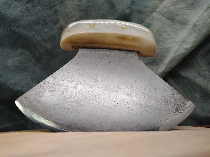 High Carbon Steel and Shed Caribou Antler Fish River Ulu