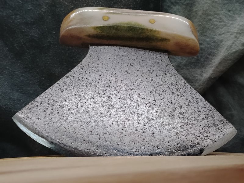 High Carbon Steel and Shed Caribou Antler Fish River Ulu