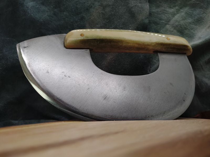 High Carbon Steel and Shed Caribou Antler Bristol Bay Ulu