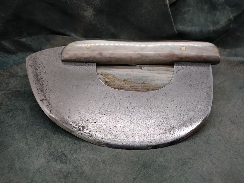 High Carbon Steel and Shed Caribou Antler Bristol Bay Ulu