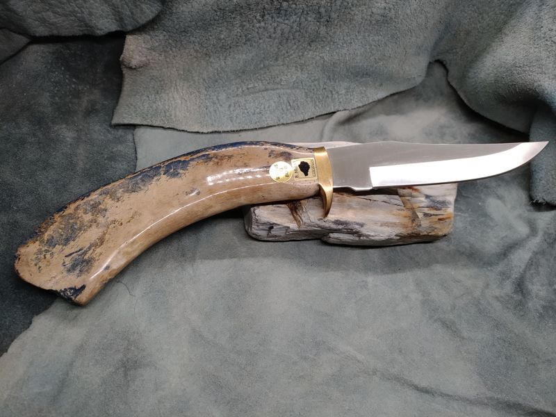 11.5" Hunter with Fossilized Walrus Rib Bone handle