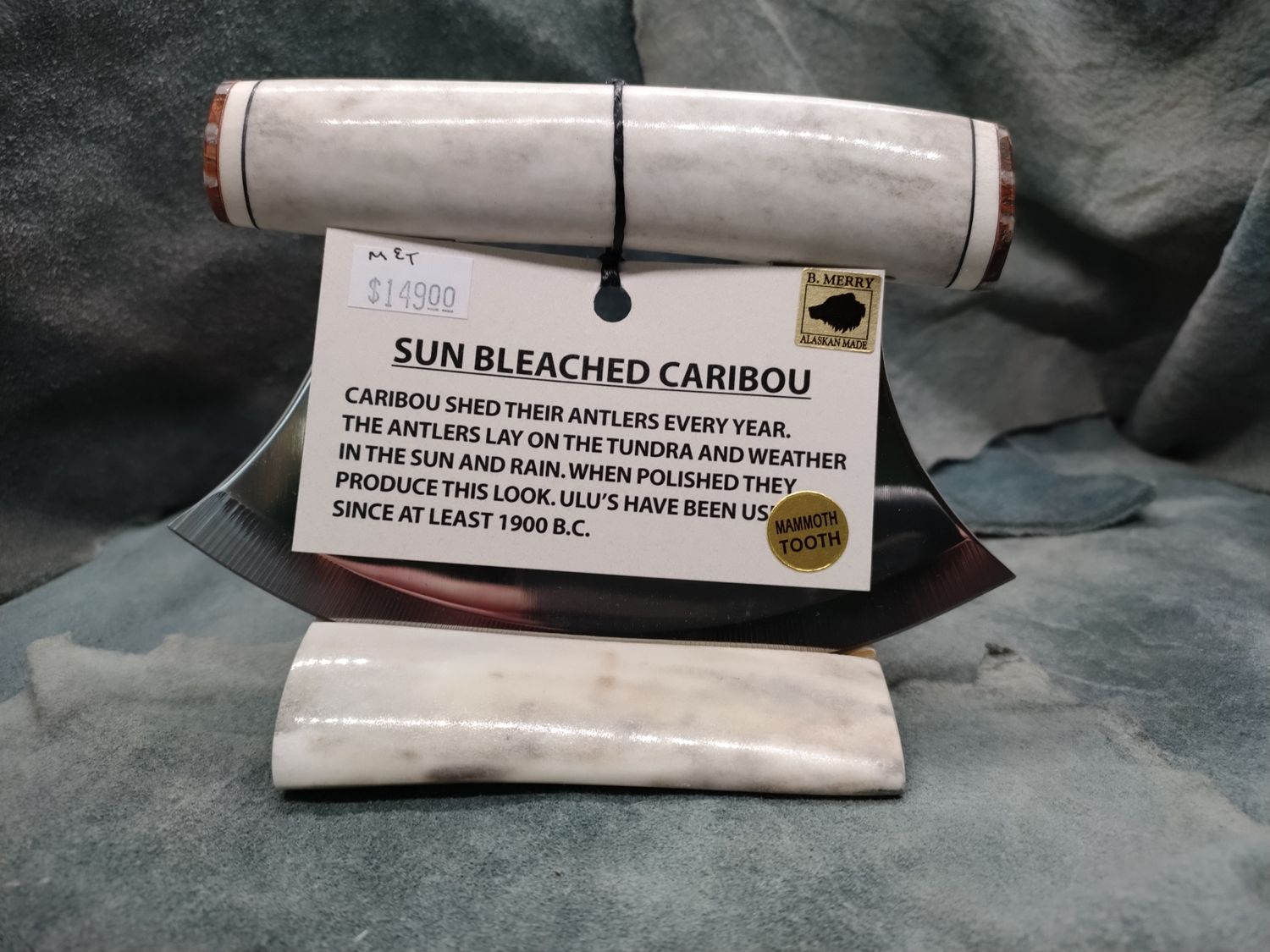 Sun Bleached Caribou Antler Ulu