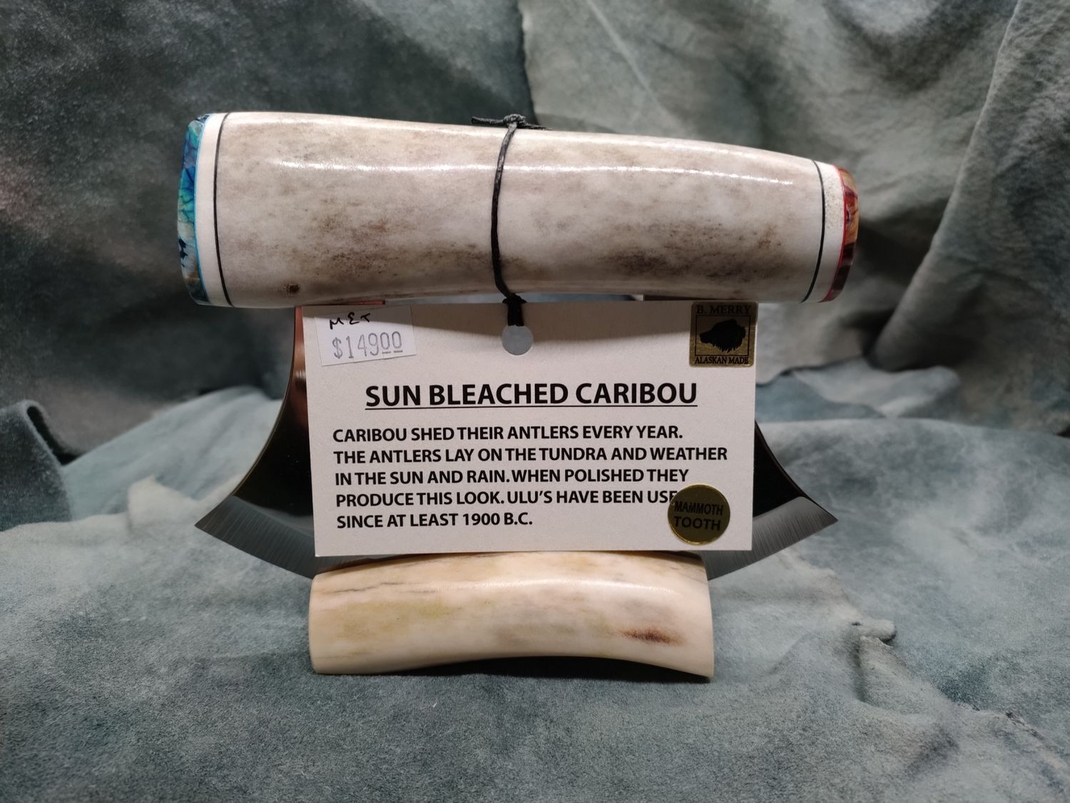 Sun Bleached Caribou Antler Ulu