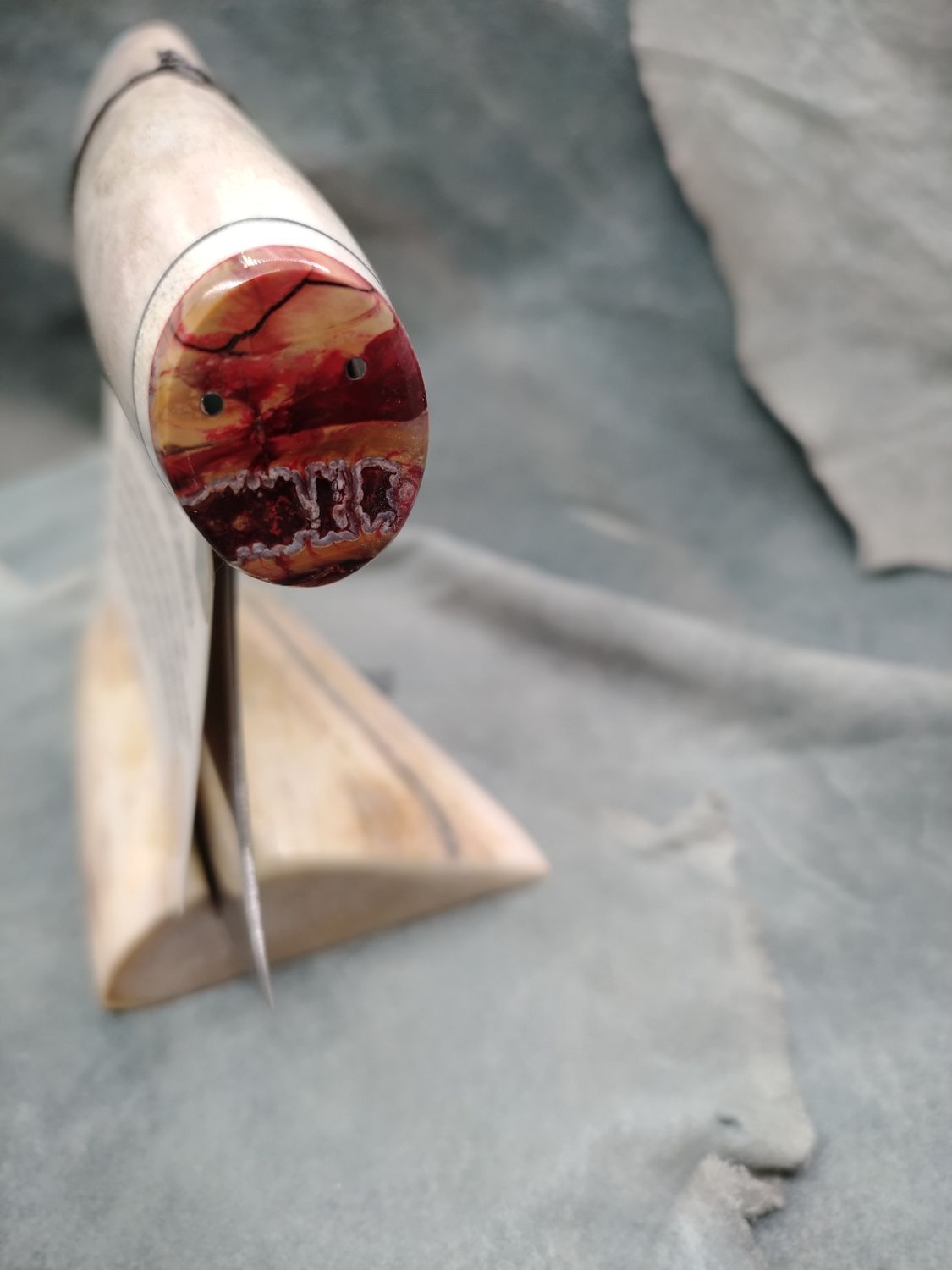 Sun Bleached Caribou Antler Ulu