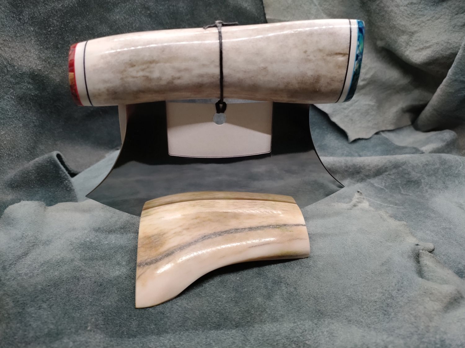 Sun Bleached Caribou Antler Ulu