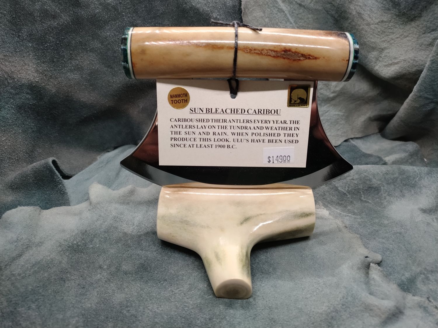 Sun Bleached Caribou Antler Ulu
