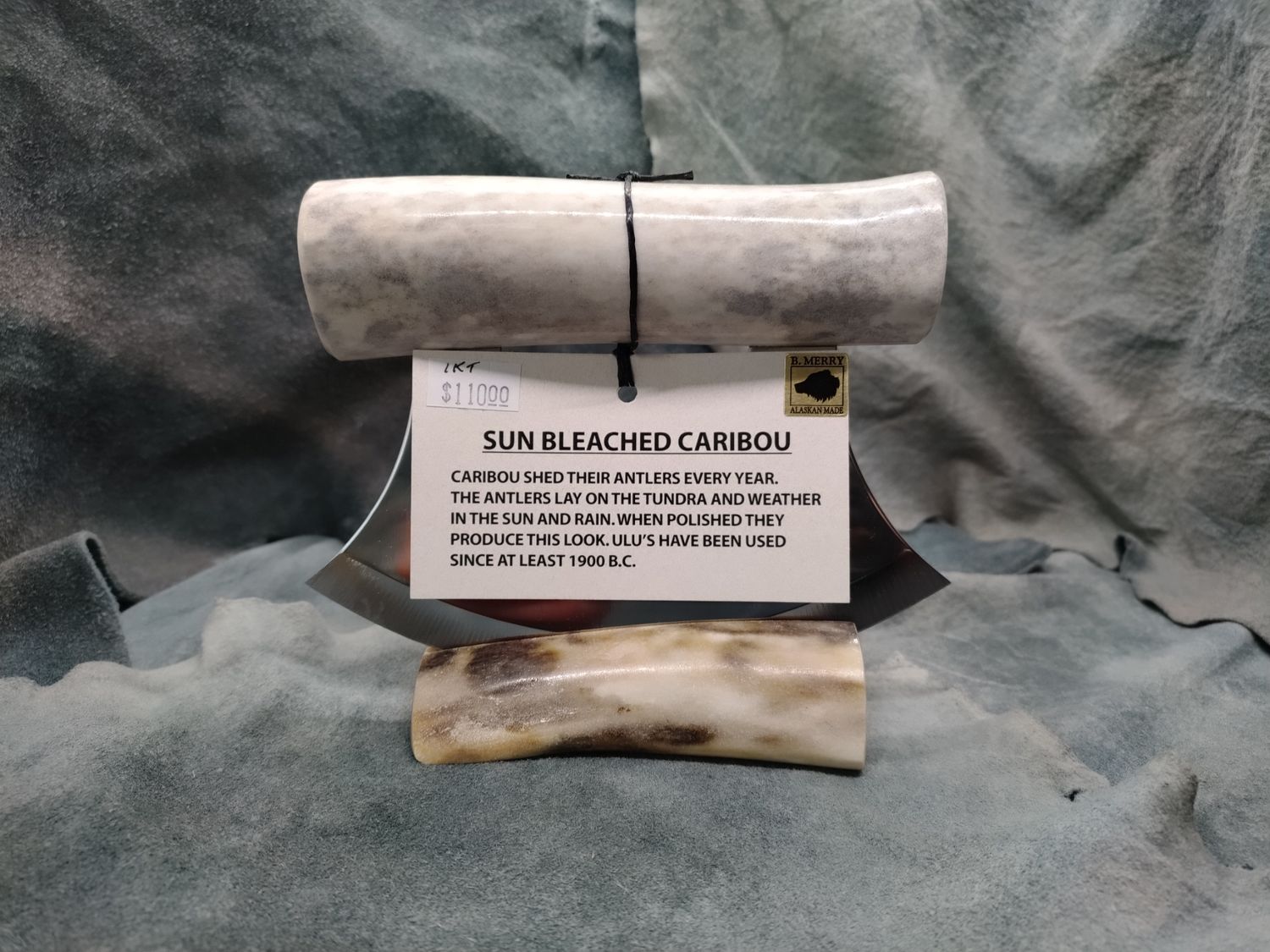 Sun Bleached Caribou Antler Ulu