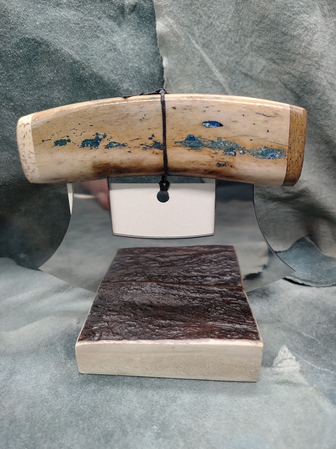 Fossilized Pacific Walrus Rib Bone, Mammoth Bone, and Moose Antler Ulu