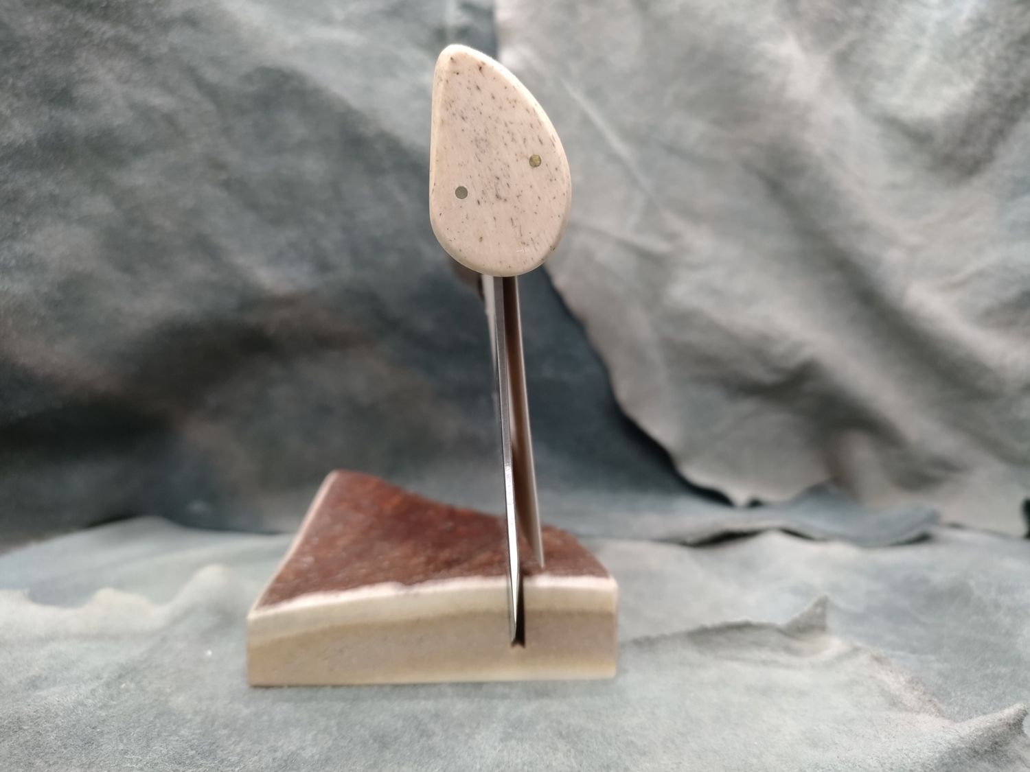 Fossilized Pacific Walrus Rib Bone, Mammoth Bone, and Moose Antler Ulu