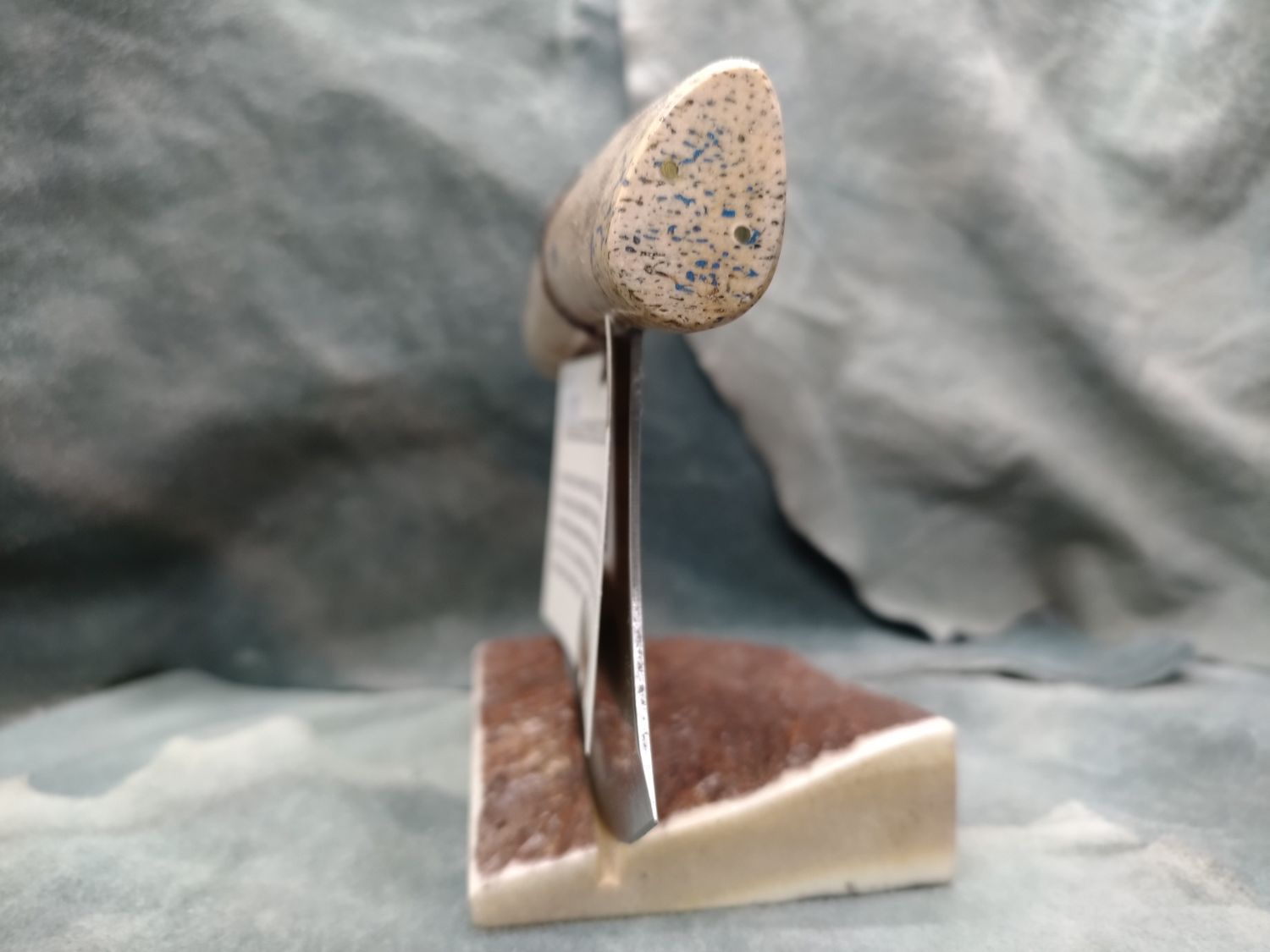 Fossilized Pacific Walrus Rib Bone, Mammoth Bone, and Moose Antler Ulu