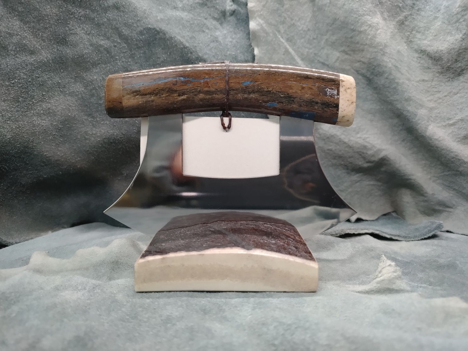 Fossilized Pacific Walrus Rib Bone, Mammoth Bone, and Moose Antler Ulu