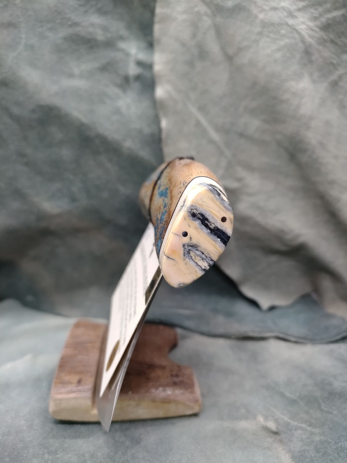 Fossilized Pacific Walrus Rib Bone, Mammoth Tooth, and Moose Antler Ulu