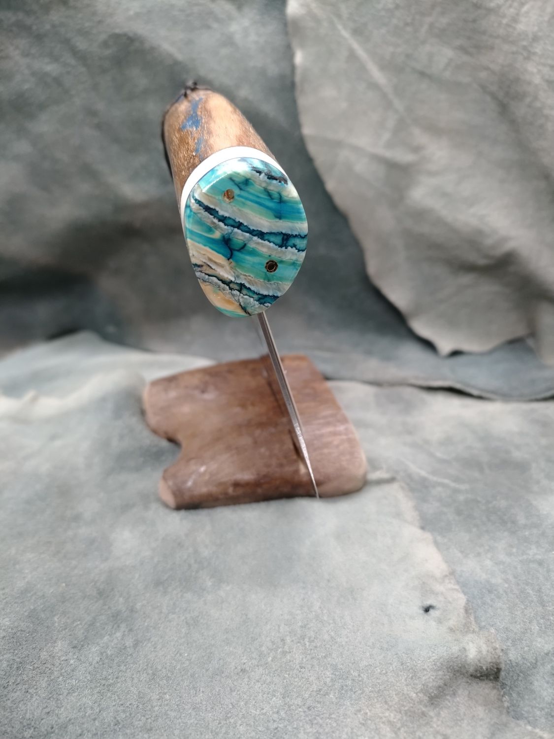 Fossilized Pacific Walrus Rib Bone, Mammoth Tooth, and Moose Antler Ulu