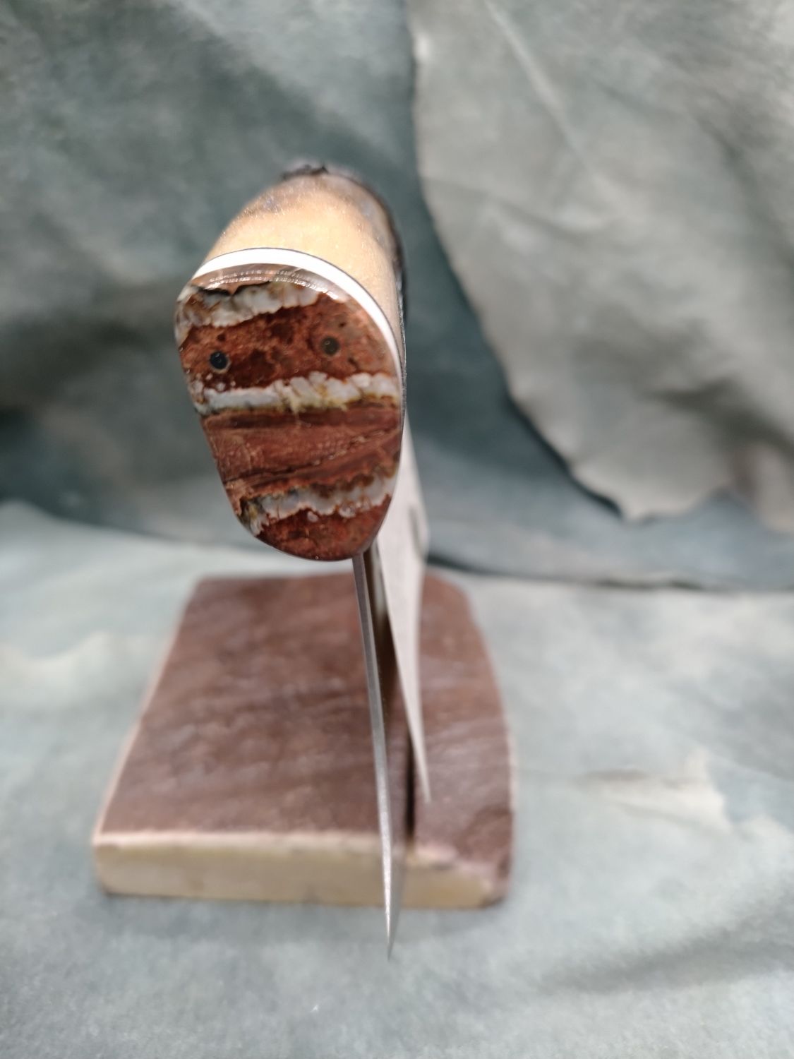 Fossilized Pacific Walrus Rib Bone, Mammoth Tooth, and Moose Antler Ulu
