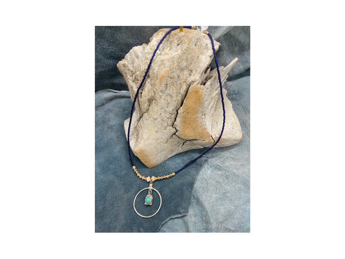 Fossil Walrus Ivory & Turquoise Necklace