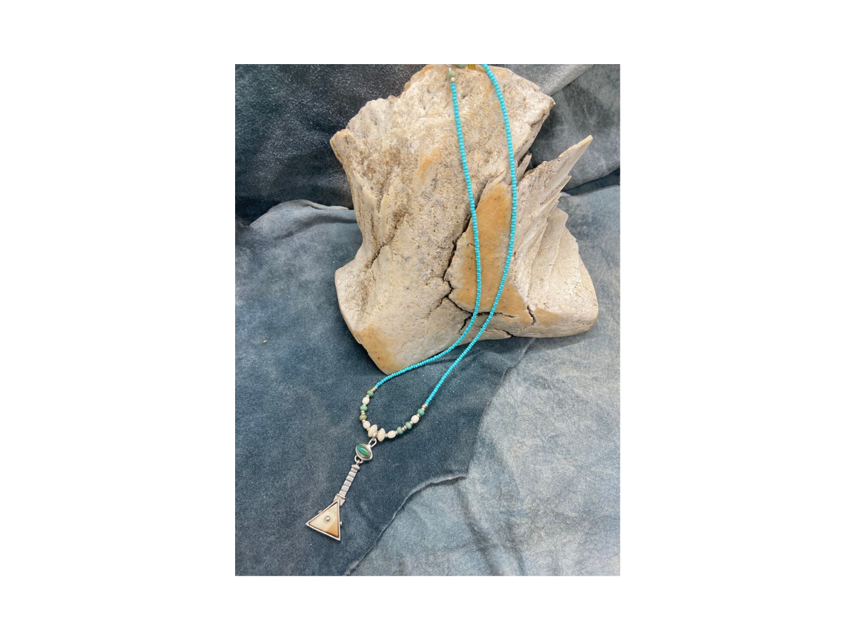 Fossil Walrus Ivory &amp; Turquoise Necklace
