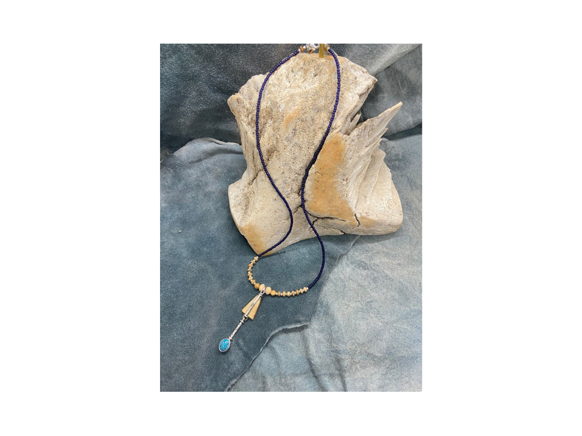 Fossil Walrus Ivory &amp; Turquoise Necklace